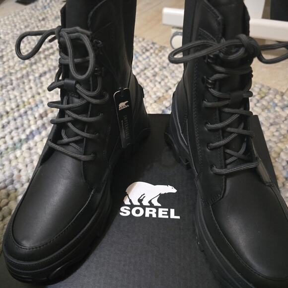 Sorel Brex Lace Up Black Waterproof Boots - Picture 6 of 7